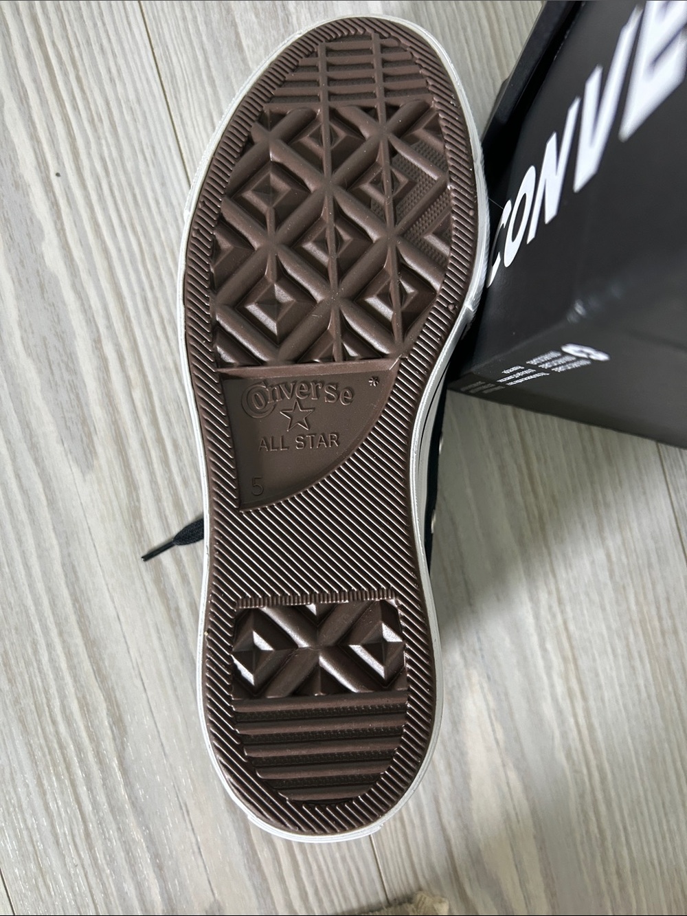 Converse Black Low Top Platform Sneakers with White Sole - Picture 3 of 4